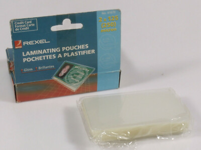 PRL) CREDIT CARD LAMINATING POUCHES 54X86mm REXEL 41670