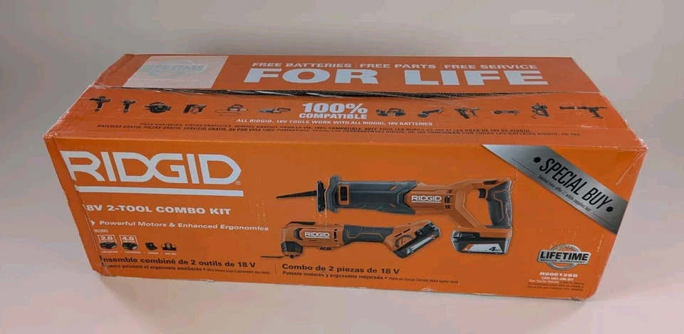 Ridgid R96012SB 18V Combo Kit Reciprocating Saw & Oscillating Multi Tool 4Ah 2Ah - Image 2 of 4