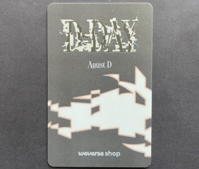 BTS,SUGA Agust D 'D-Day' WEVERSE SHOP SPECIAL GIFT PVC PHOTO CARD