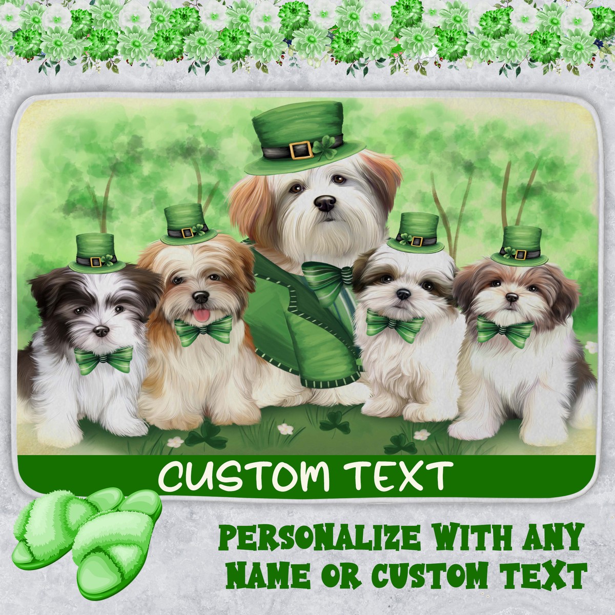 Malti Tzu Dog Bath Mat Anti-Slip Pet Personalized Bathroom Rug Mat