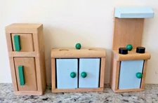 Wood Wooden Doll Furniture IKEA style Lot Kitchen