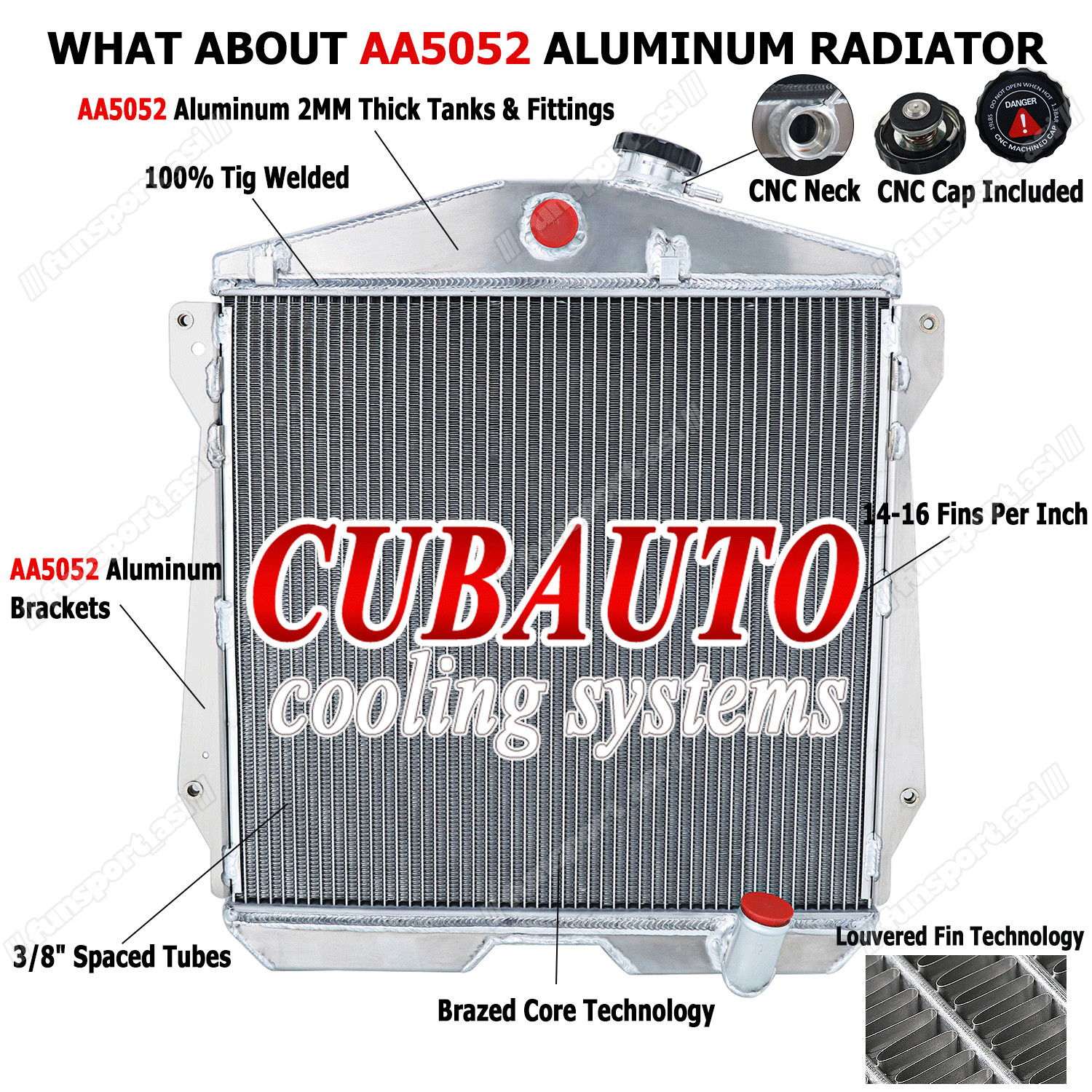 4 ROWS ALUMINUM RADIATOR FIT 1943-1948 1944 45 CHEVY CAR SEDAN COUPE 6CYL ENGINE