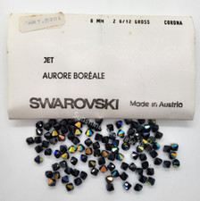 Factory Pack Swarovski Crystal Jet Black AB 6mm Bicone 5301 Beads; 360pc