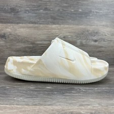Nike Calm Slides Women Size 8 Bone Grey Marble Sandals Beige Tan FV5643 001