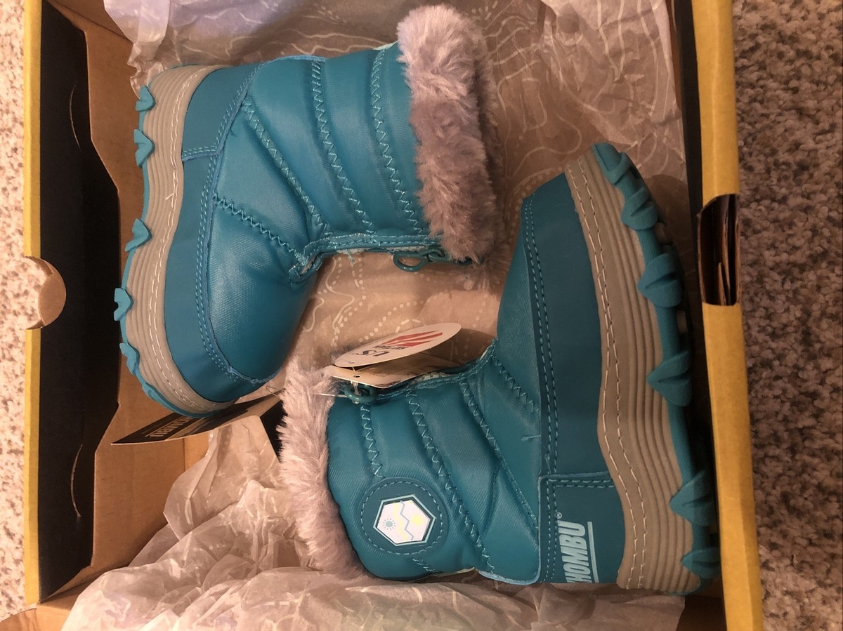 Khombu Mimi Winter Snow Boots Weatherproof, Girls Lapis Teal Color