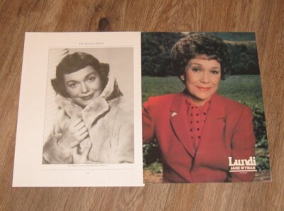 Jane Wyman original TWO magazine clippings pages PHOTO pinups