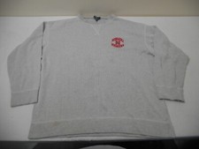 Vintage 90s Nebraska Huskers Ribbed Striped Grey Sweatshirt Crewneck Size XL