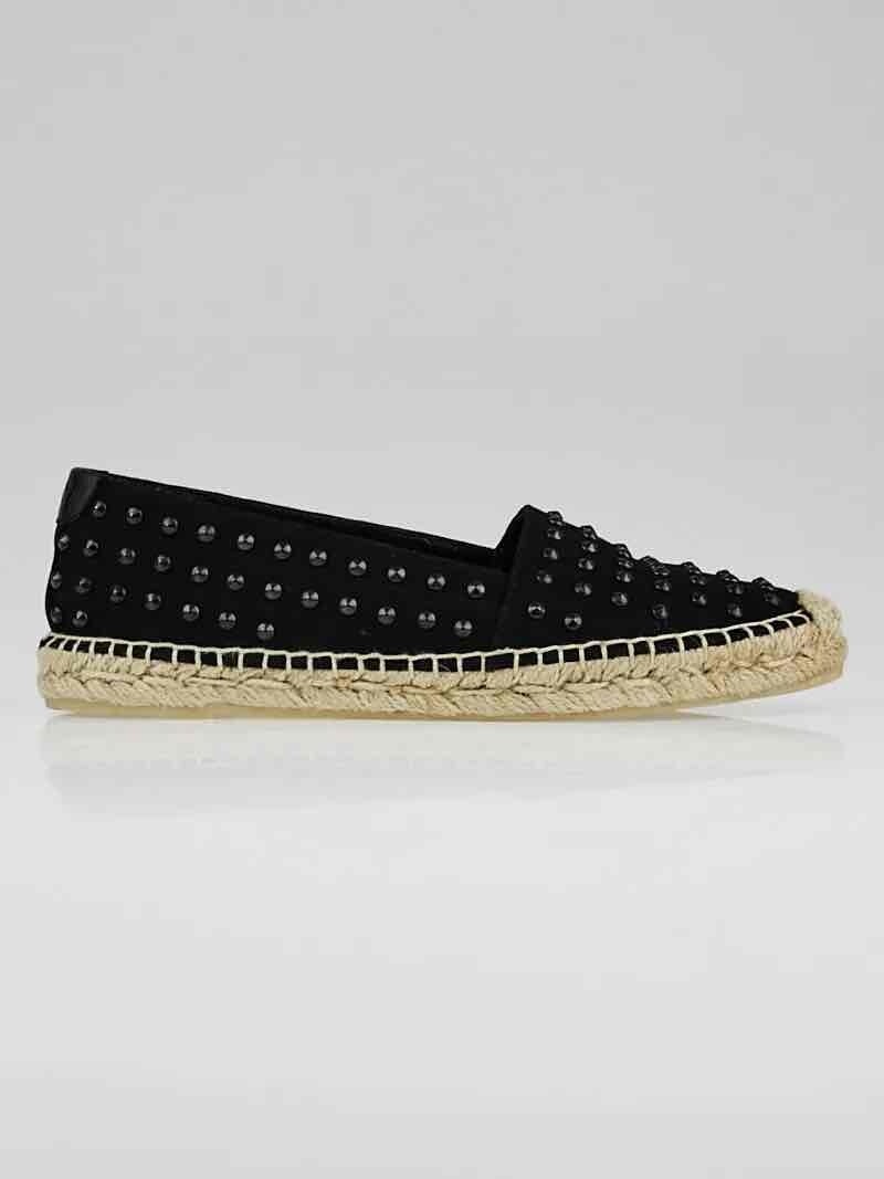 Saint Laurent Espadrillas in tela borchie nere