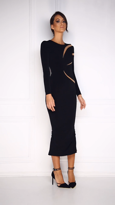 HAMEL by Melina Harris Bodycon Mesh Illusion Dress Size 36 | eBay