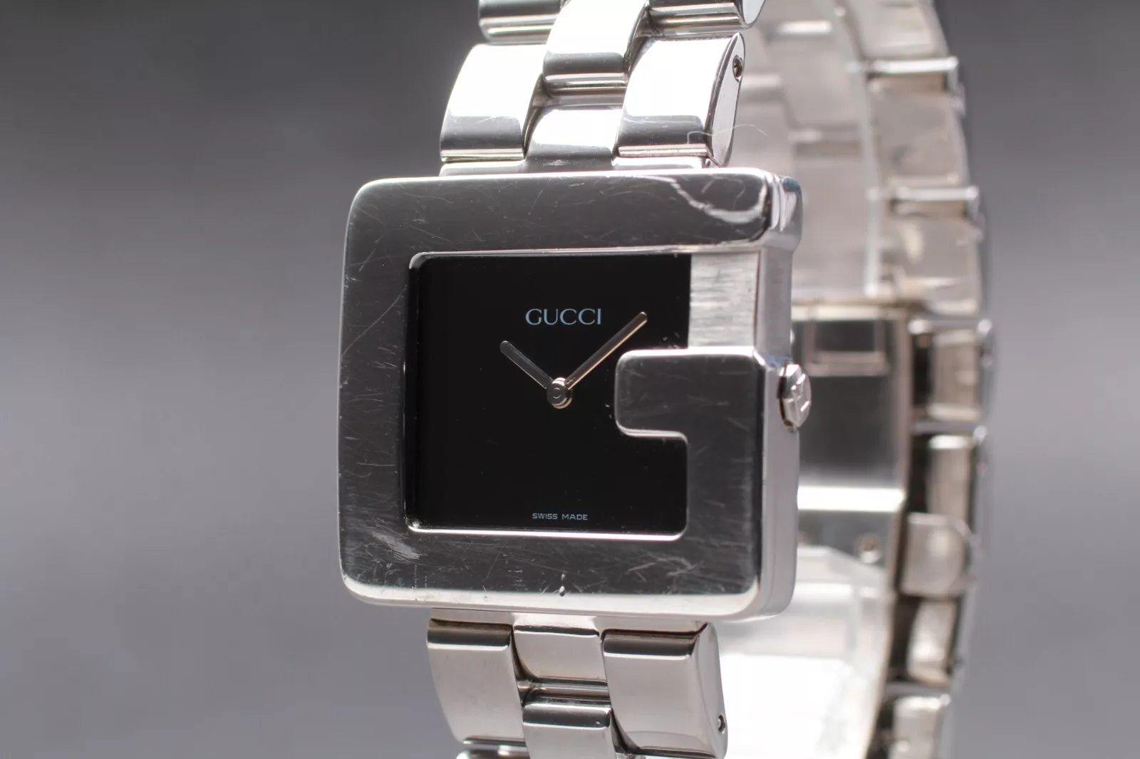【Exc+5】 Montre Homme Gucci G Face 3600M Quartz Acier Inoxydable Swiss Made JAPON