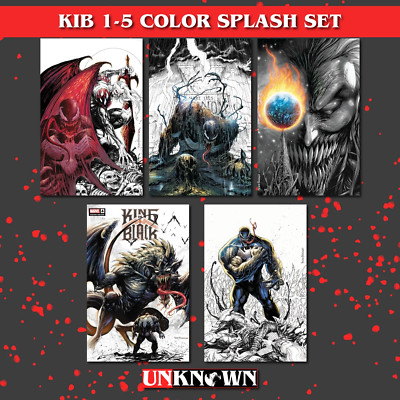 [5 PACK] KING IN BLACK UNKNOWN COMICS TYLER KIRKHAM EXCLUSIVE COLOR SPLASH VAR (