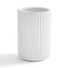Ceramic Ribbed Tumbler Durable and Stylish Design Bathroom Toothbrush Holder M23