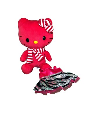 Build A Bear rotes Hello Kitty Smallfry Plüschtier Kuscheltier Sanrio mit Outfit und Schleife
