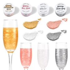 Sparkling Glitter for Cocktails,Shimmer Dust Edible Decorating Set, 4 Colors Set