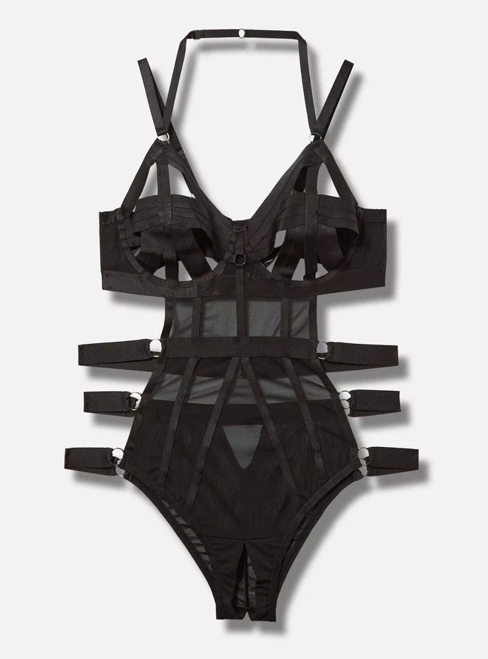 Body Torrid con Tirantes Recortado Negro Nuevo con Etiquetas Nuevo 3X Foto 4 de 4