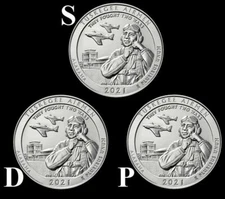 2021 P,D,S "Tuskegee" Alabama Quarters "BU" ATB 3 Coin Set US Mint!