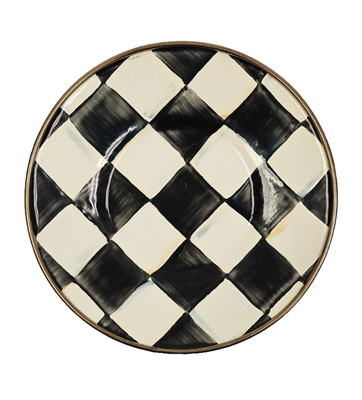 MINT MacKenzie-Childs Courtly Check 6'' Enamel Saucer Appetizer Plate (13 AVAIL)