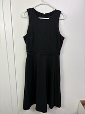 Ann Taylor Dress Womens 6 Sleeveless Black Defined Waist Career Office Workwear