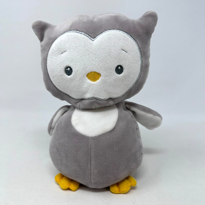 Baby Ganz Grey White Owl Plush Stuffed Animal Cute Fluffy Cuddle Bird 8''