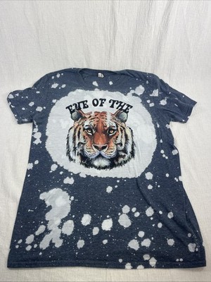 Eye Of The Tiger Bleached Tee Shirt M Grunge Boho Acid Wash Indie Workout Retro
