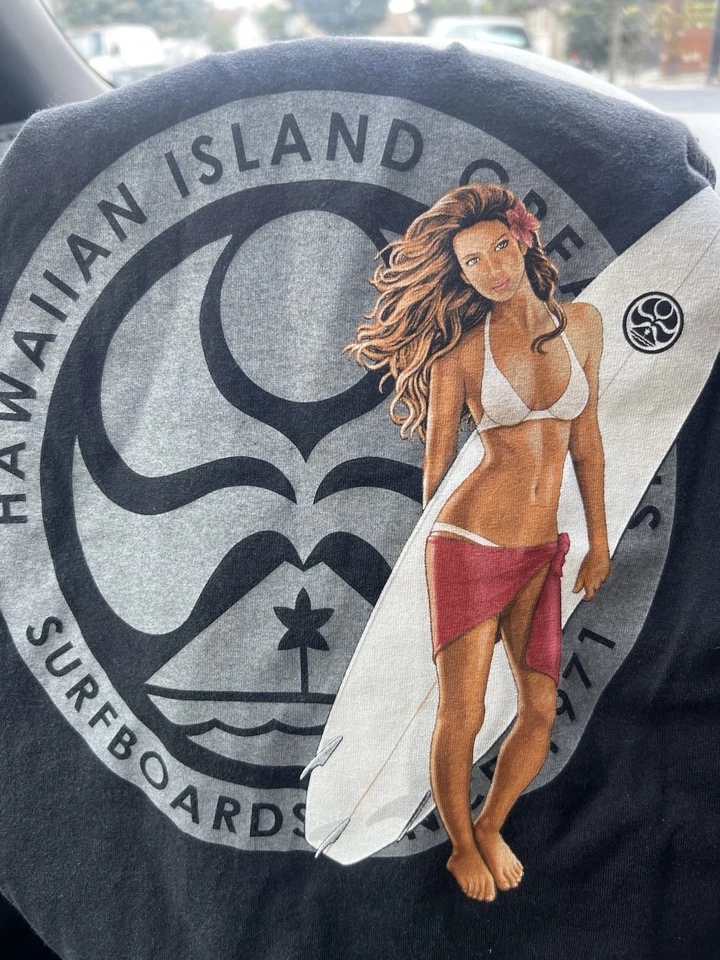 Винтажная мужская майка Hawaiian Island Creations размер XL Y2K 90-е/ДОСКА ДЛЯ СЕРФИНГА/СЕРФИНГА - Изображение 3 из 4