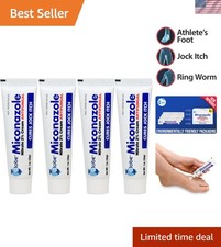 Powerful 2 Miconazole Antifungal Cream - 4 Pack for Jock Itch  Ringworm Relief