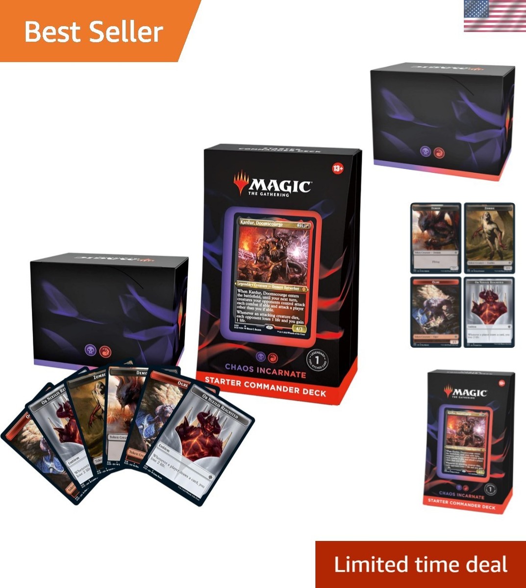 Magic: The Gathering Starter Commander Deck - Chaos Incarnate Black-Red | Rea... Magic: The Gathering Starter Commander Deck - Chaos Incarnate Black-Red | Rea...