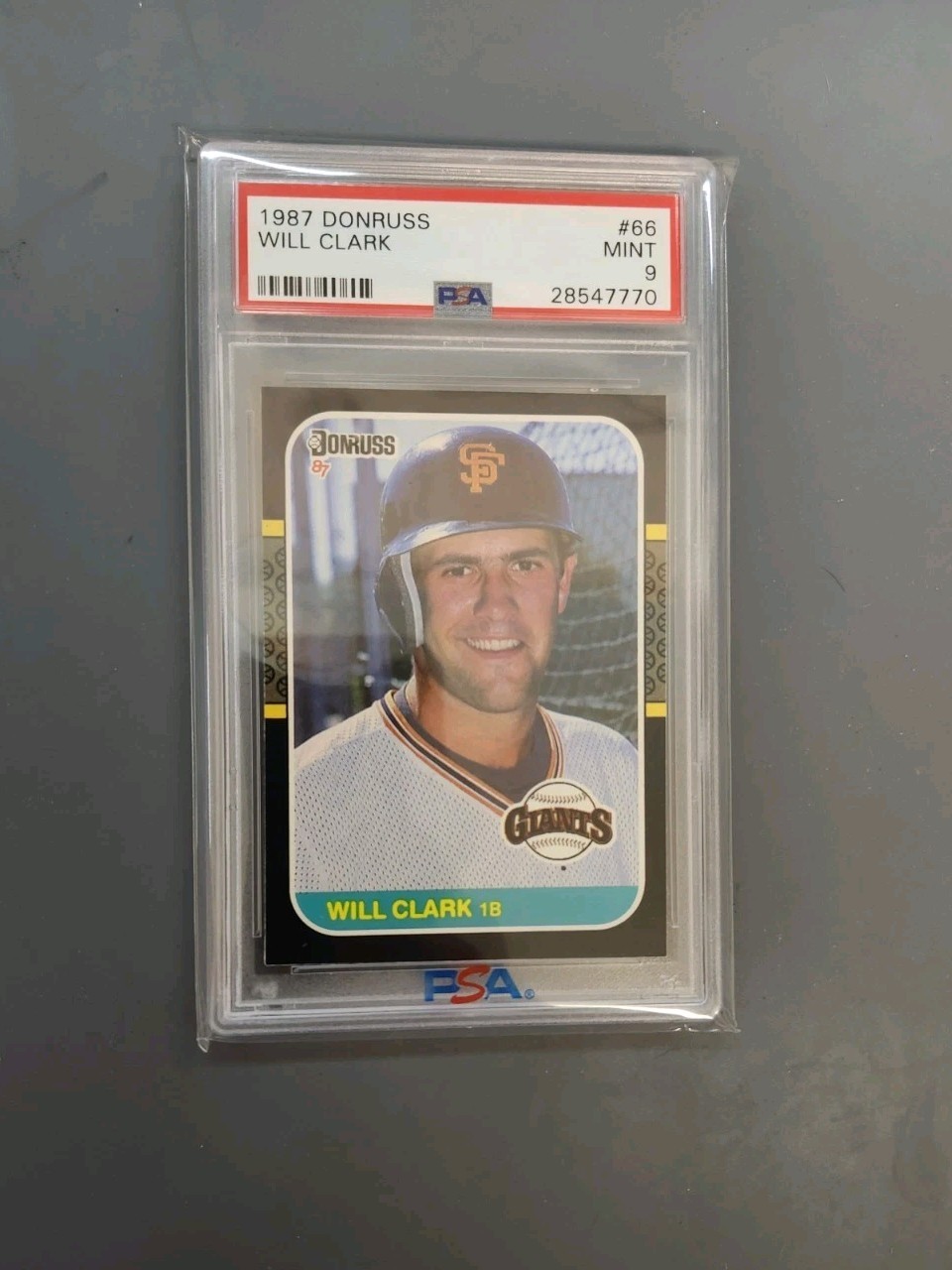 1987 Donruss #66 Will Clark Rookie (RC) PSA 9
