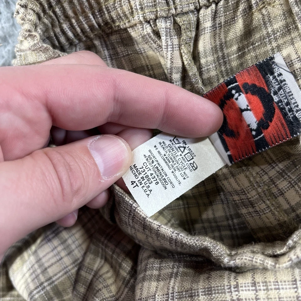 VINTAGE GOOD LAD SHORT BOYS SIZE 4T TODDLER LINEN BLEND PLAID USA MADE - Image 4 of 4