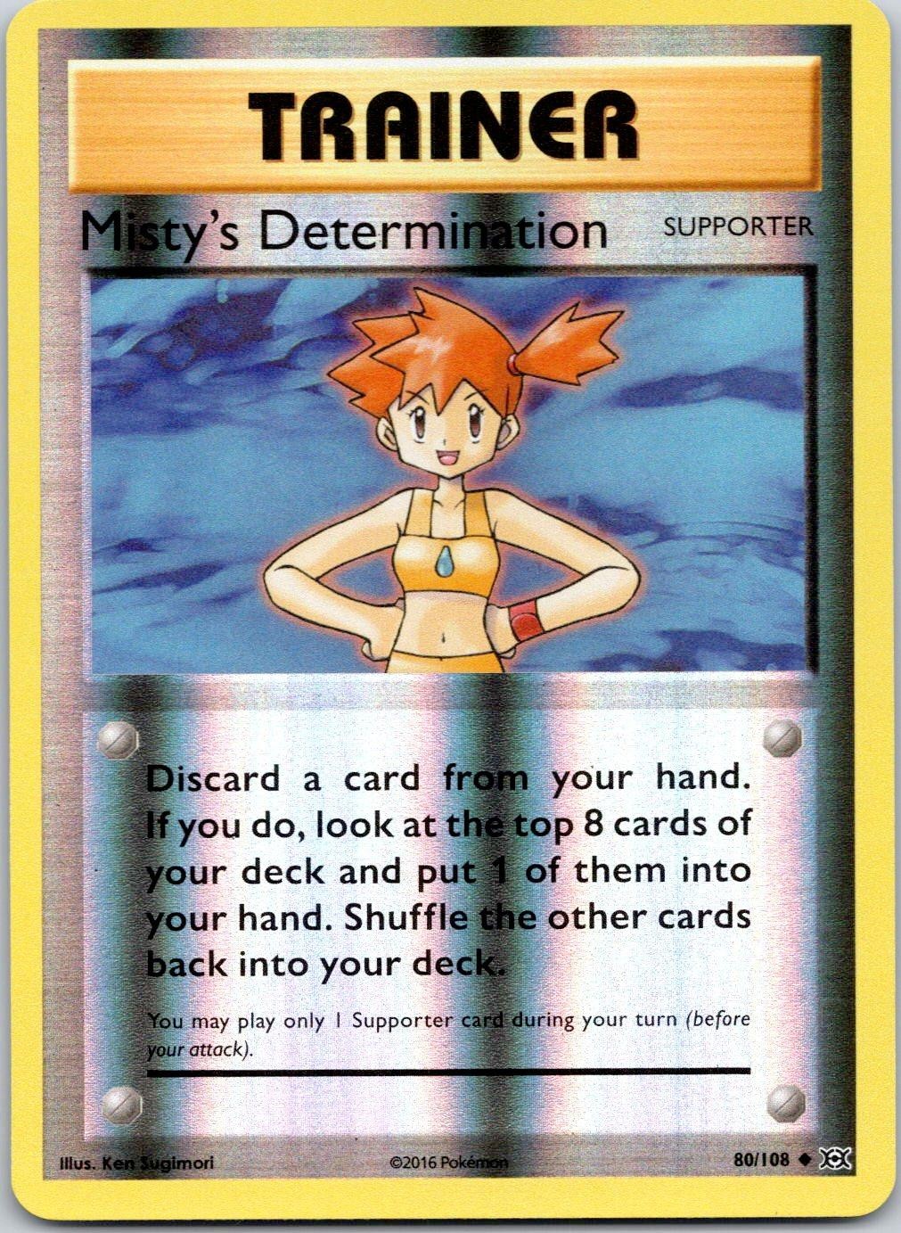 Misty's Determination 80/108 Evolutions Pokemon Reverse Holo Near Mint