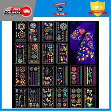 170 PCS Glow in the Dark Temporary Tattoos Neon UV Black Light Party Favors