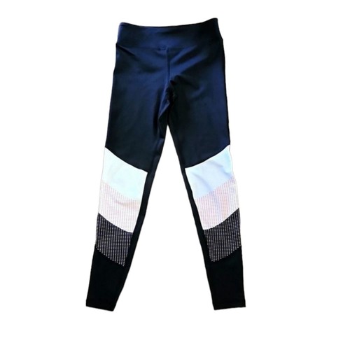 Lilybod Women's Black Ankle Leggings Size XS Colorful Design On Bottom Athletic