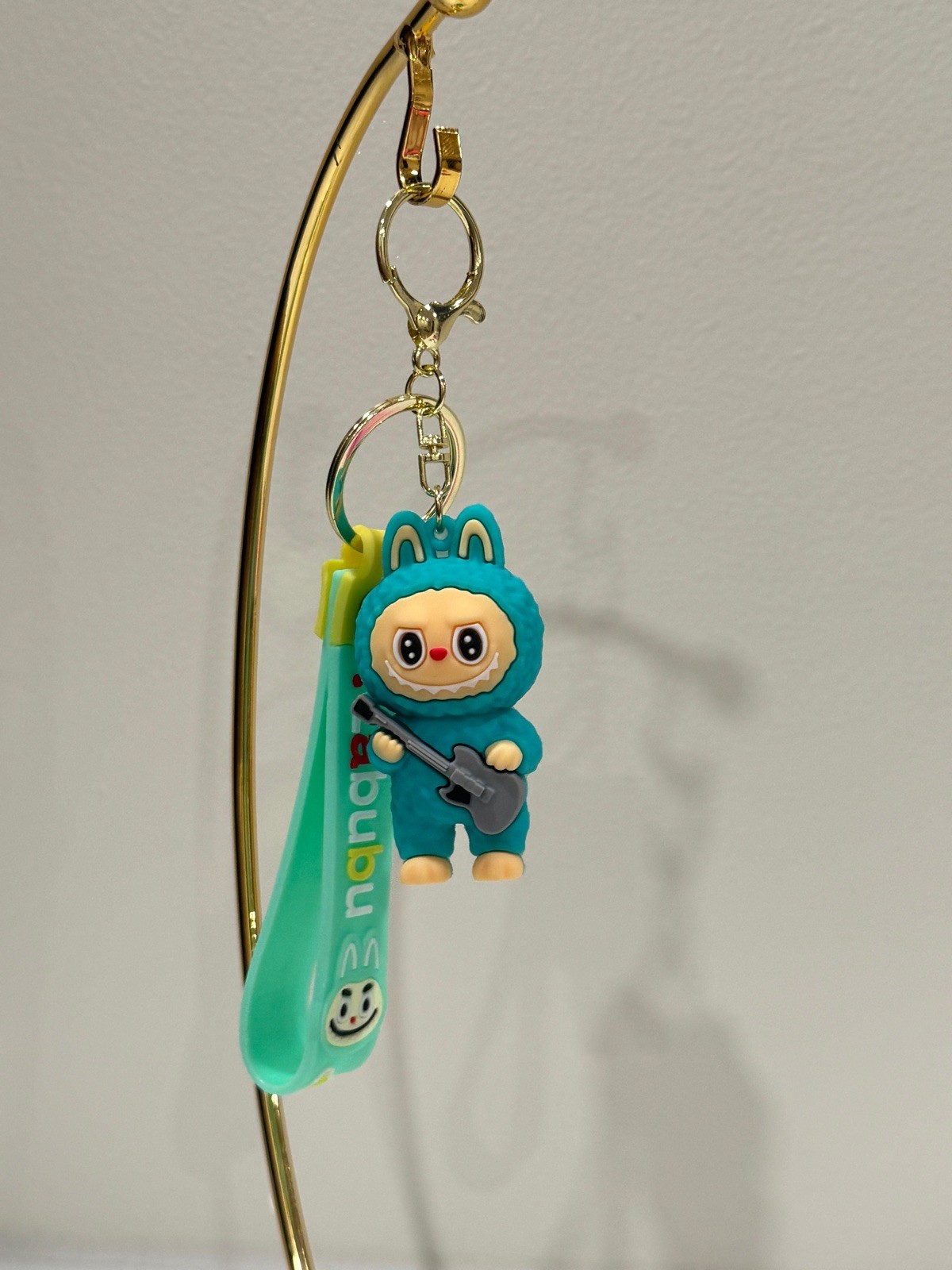 Labu.bu Keychain Set. Size 3” Cartoon Charm with Guitar Perfect For Purse/Keys.