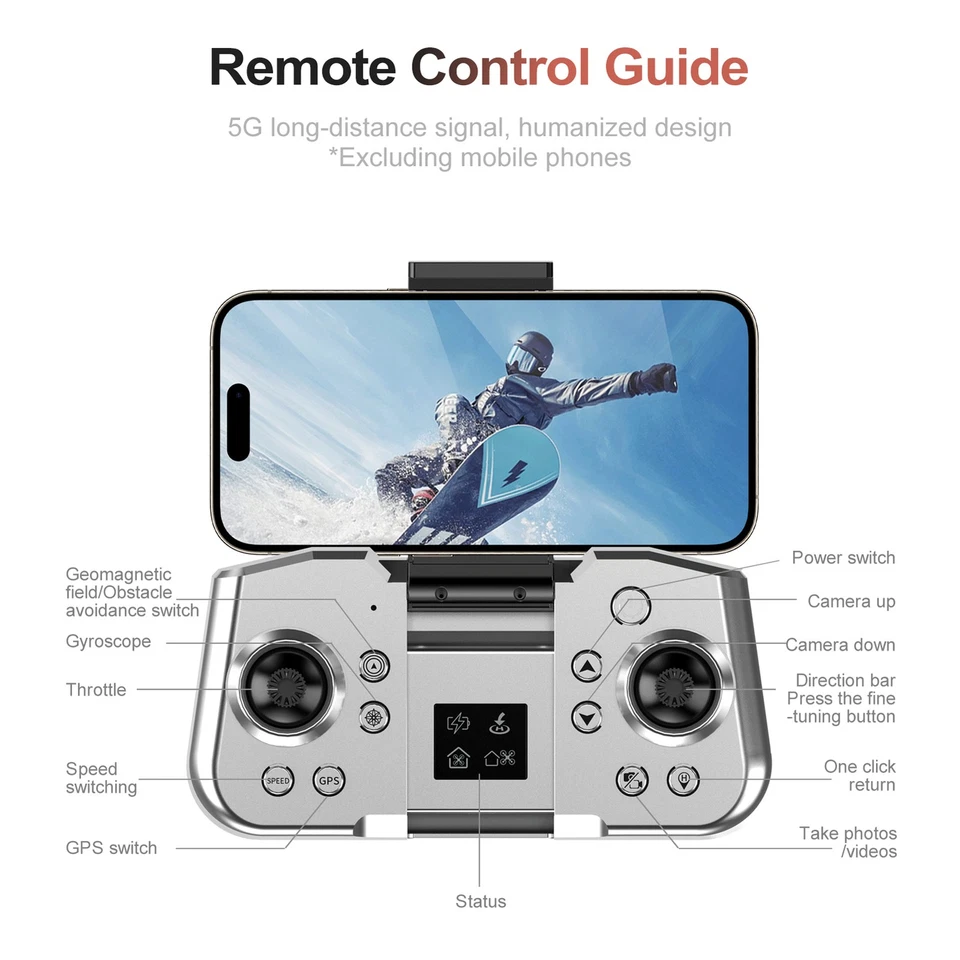 GPS-Quadrocopter Ferngesteuerter Quadrocopter Mit Doppelkamera 720p RC Flugzeug - Bild 4 von 4