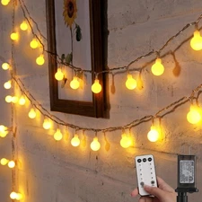 Minetom Globe String Lights, 33 Feet 100 Led Fairy Lights Plug in, Warm White 
