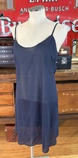 Auth. Chanel Navy Silk Chiffon Slip Dress