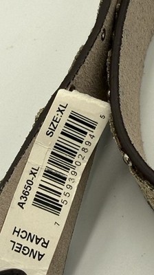 Angel Ranch Western Belt Womens XL 42” Leather White Lace  display picture 2