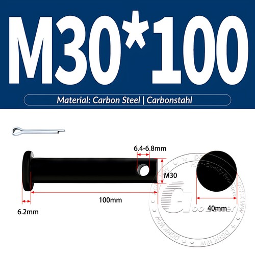 Pasador de horquilla negro pasador de bisagra pasador de retención pasador de aparejo métrico de acero al carbono M4-M30 - Imagen 193 de 201