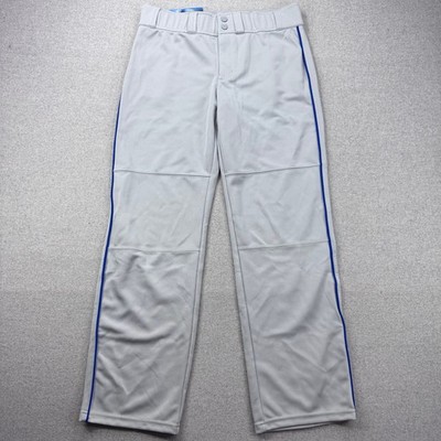 Under Armour Baseball Pants Youth XL Leadoff Gray Blue HeatGear Piped Logo