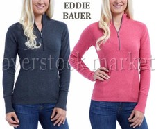 NEW WOMEN'S EDDIE BAUER 1/2 ZIP PULLOVER SWEATER EDDIE BAUER HALF ZIP VARIETY