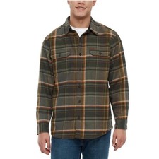 Orvis Plaid Flannel Button Down Shirt Mens Size Small Green Heavyweight