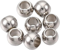 500Stk 304 Edelstahl Perlen 4Mm Runde Abstandsperlen 2Mm Loch Distanzperlen Klei