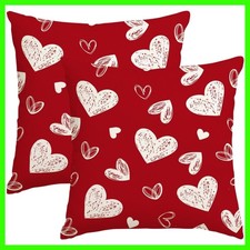 Valentines Pillow Covers 20X20 Inch Set of 2 Valentines Day Decoration Red Heart