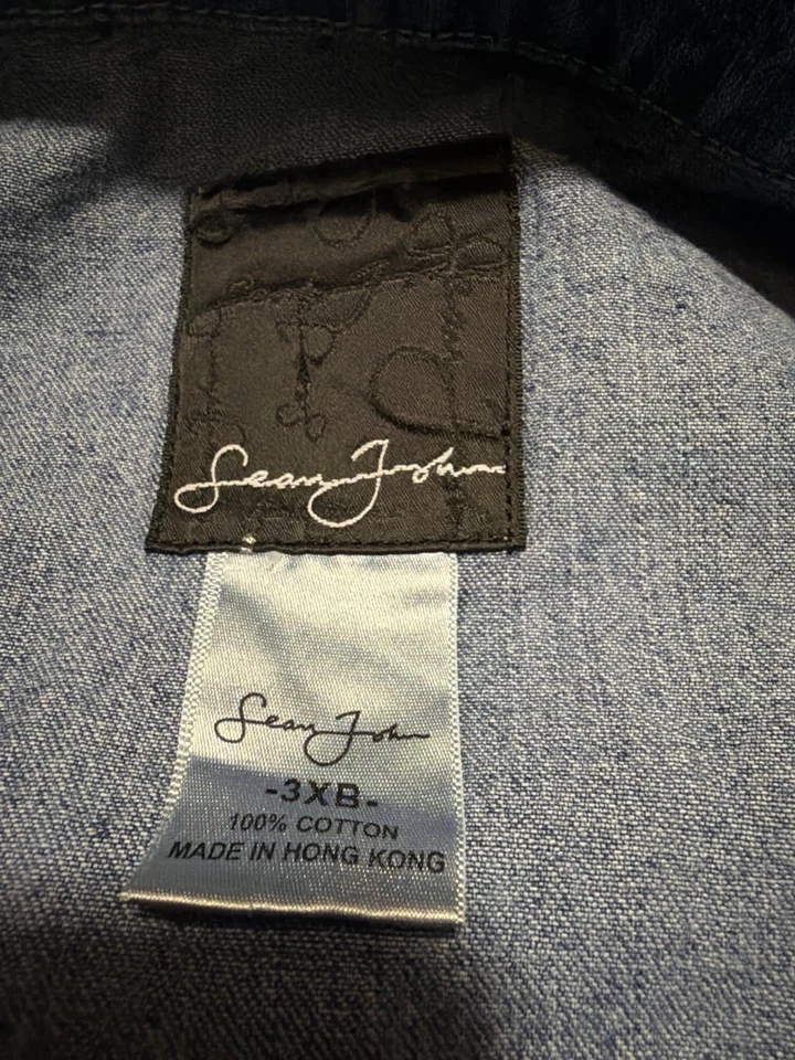 Chaqueta de mezclilla vintage Sean John para hombre 3XB Jean botón camionero bordada Y2K Foto 2 de 4