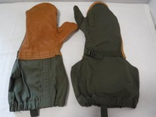 G4 VTG 1951 Northwest Glove Co. Brown Leather Canvas Military Trigger Mitten Med
