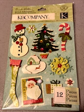 K&Company Grand Adhesions Christmas Scrapbook Stickers