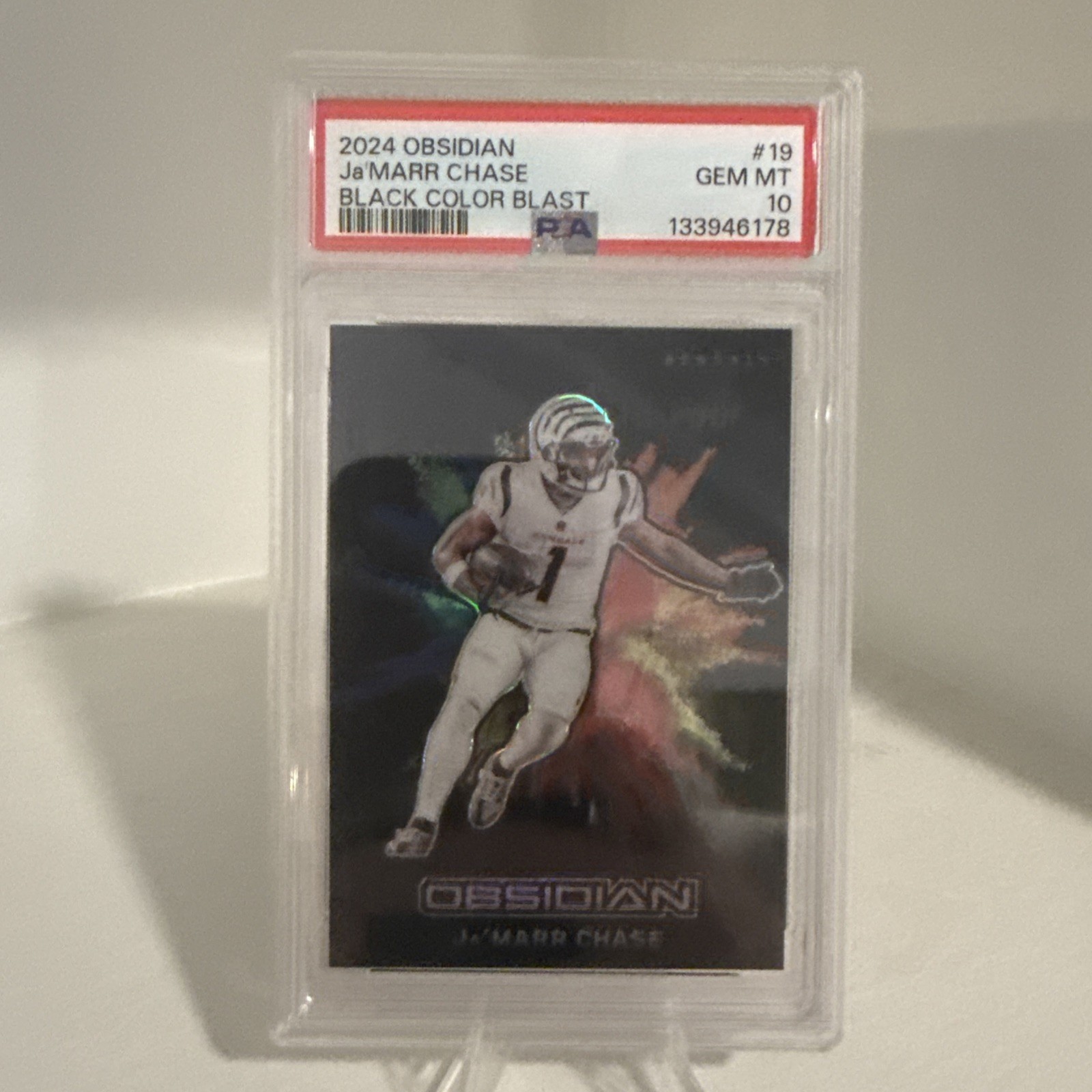 2024 PANINI OBSIDIAN BLACK COLOR BLAST #19 JA'MARR CHASE PSA 10