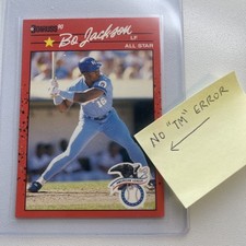 1990 Donruss #650 Bo Jackson - Rare Double Error - “Recent Major” and No TM - 10