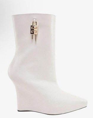Givenchy Womens G-Lock Calf Leather Wedge Boots Sz 39 IT / US 9 /UK 6