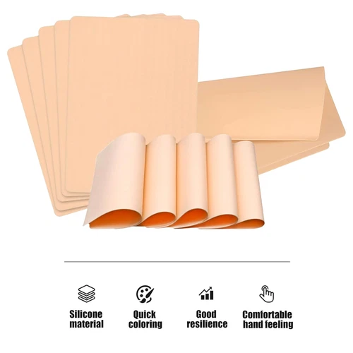 Tattoo Practice Skin Silicone Double Sides 12 Pack 5.7x7.6 Inches for Beginners image 3